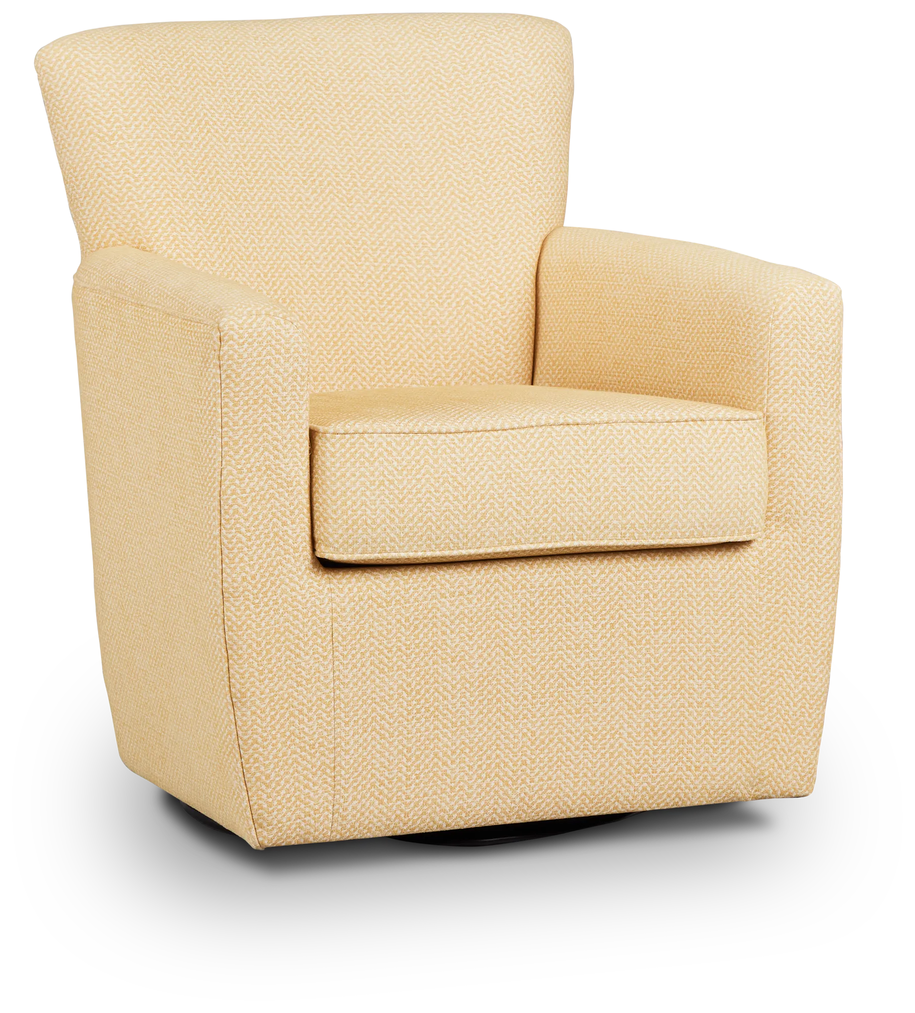 Harley Yellow Fabric Swivel Accent Chair