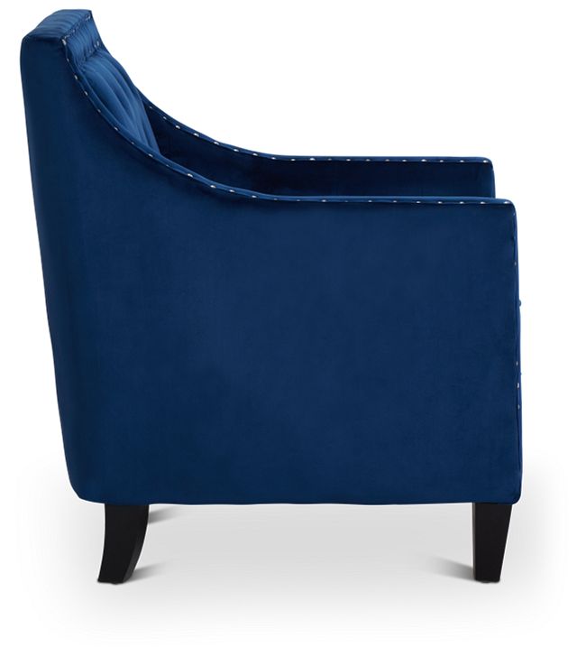 Tiffany Dark Blue Velvet Accent Chair (2)