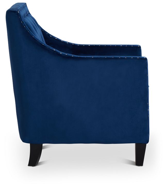 Tiffany Dark Blue Velvet Accent Chair