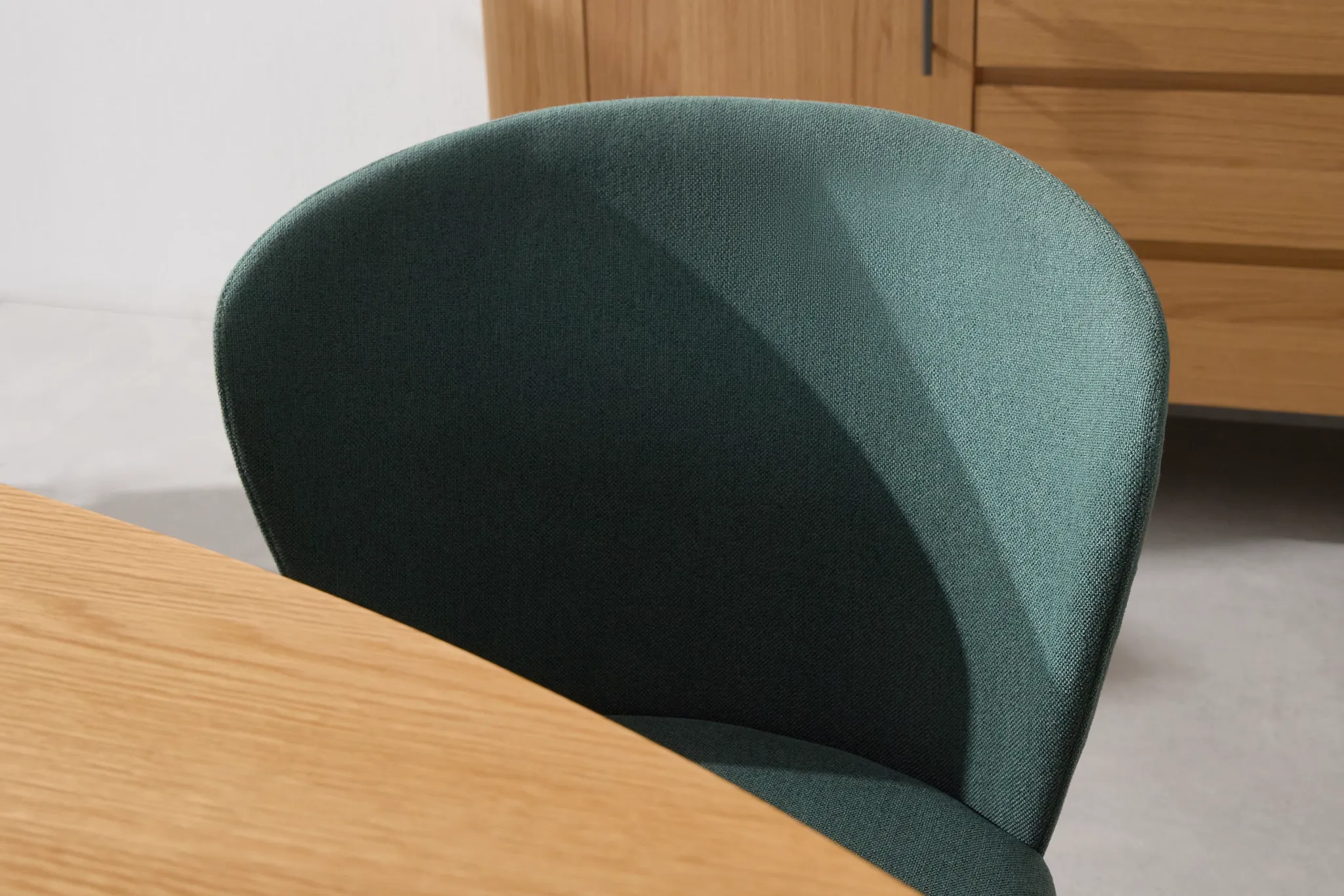 Nomad Dark Green Upholstered Side Chair With Light Tone Legs