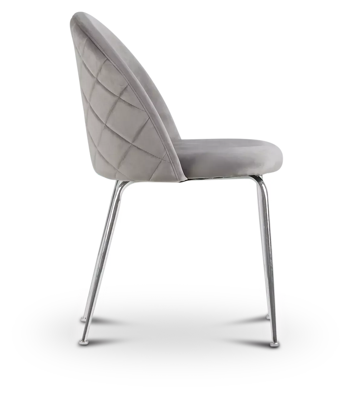 Capri Gray Velvet Upholstered Side Chair W/ Chrome Legs