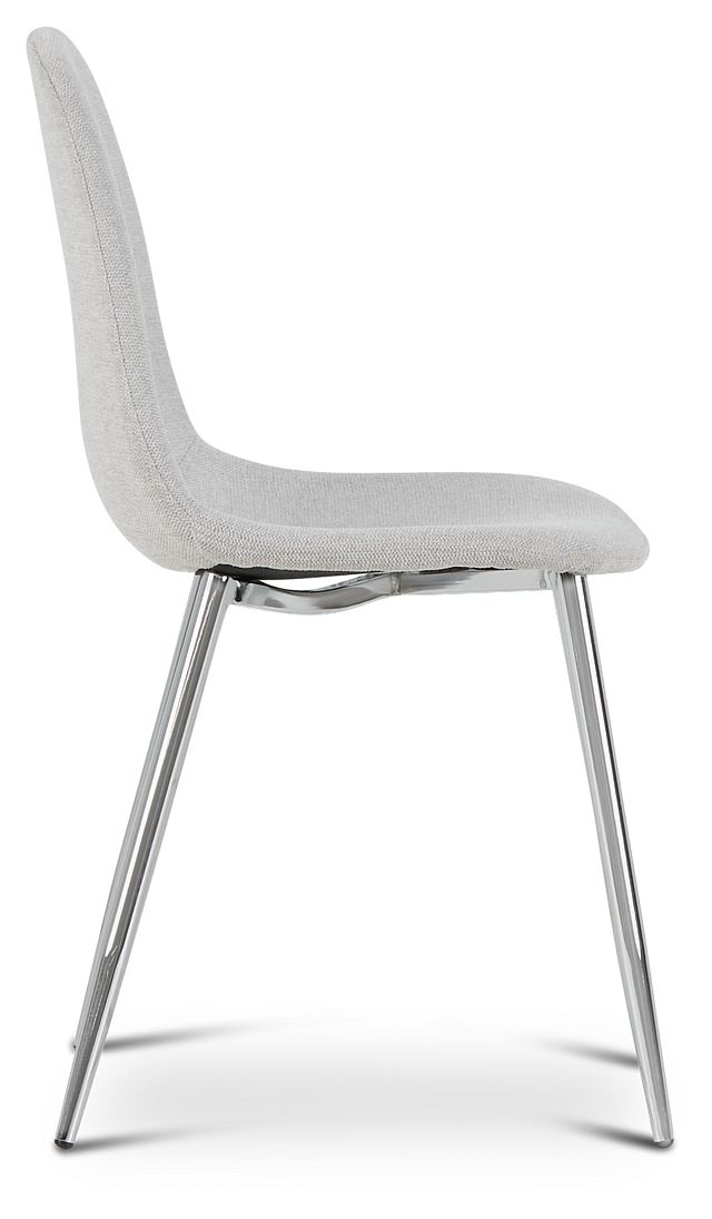 Havana Light Gray Upholstered Side Chair W/ Chrome Legs (2)