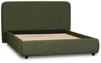 Williamsburg Green Upholstered Platform Bed
