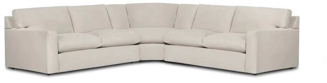 Hudson Gray Fabric Small 2-arm Wedge Sectional