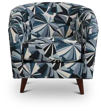 Tina Dark Blue Fabric Accent Chair