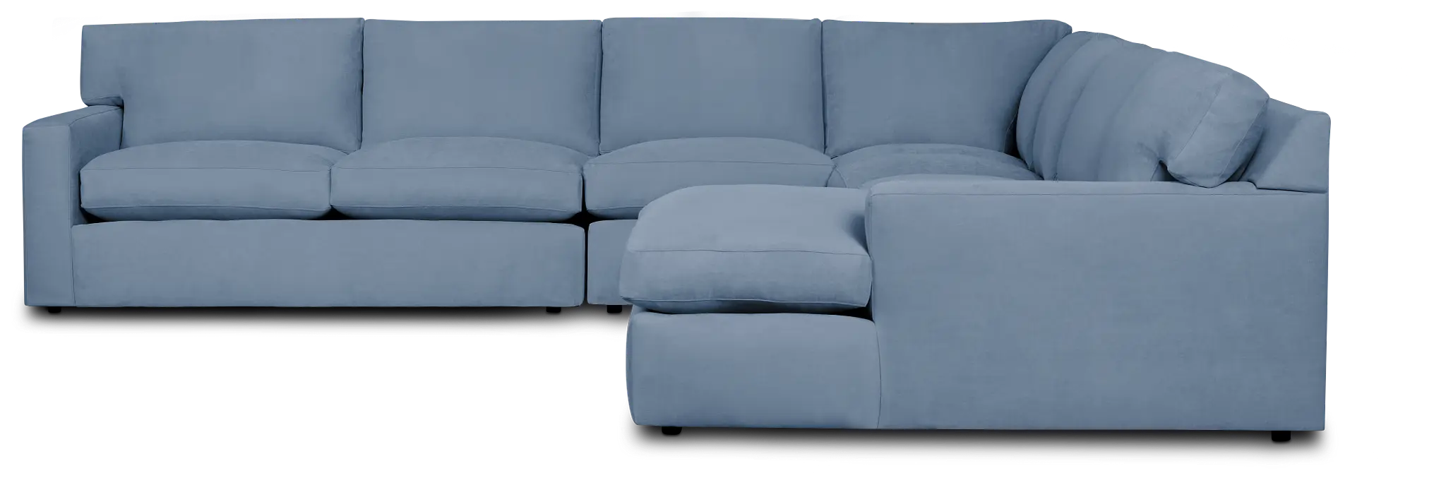Hudson Blue Fabric Large Right Chaise Sectional Hudson Blue Fabric Large Right Chaise Sectional