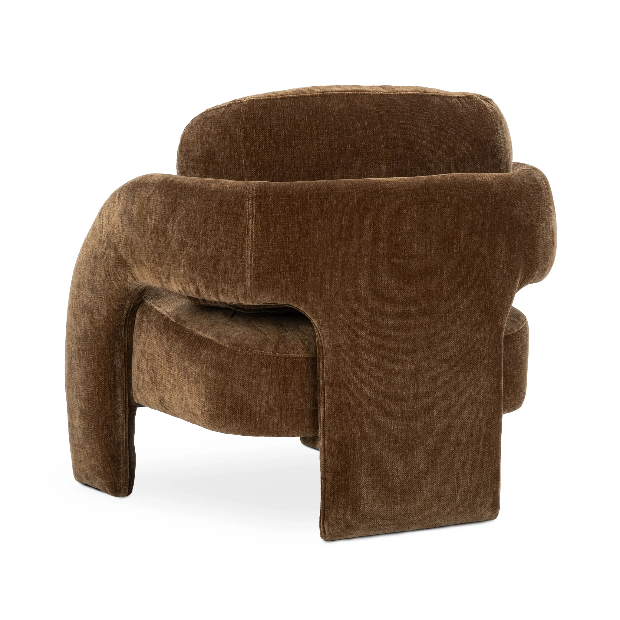 Indo Brown Fabric Accent Chair