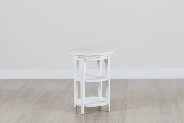 Heron Cove White Round End Table