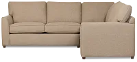Tate Brown Fabric Medium Right Chaise Memory Foam Sleeper Sectional