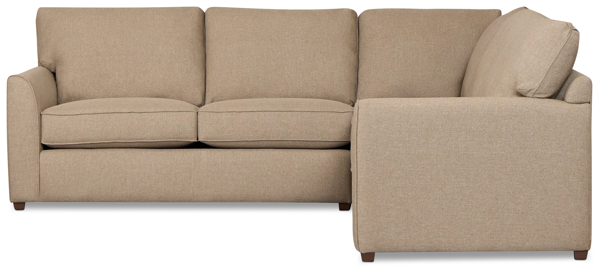 Tate Brown Fabric Medium Right Chaise Memory Foam Sleeper Sectional