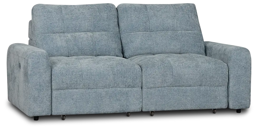 Hendrix Light Blue Fabric Power Extension Chaise Sofa Hendrix Light Blue Fabric Power Extension Chaise Sofa