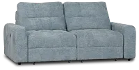 Hendrix Light Blue Fabric Power Extension Chaise Sofa