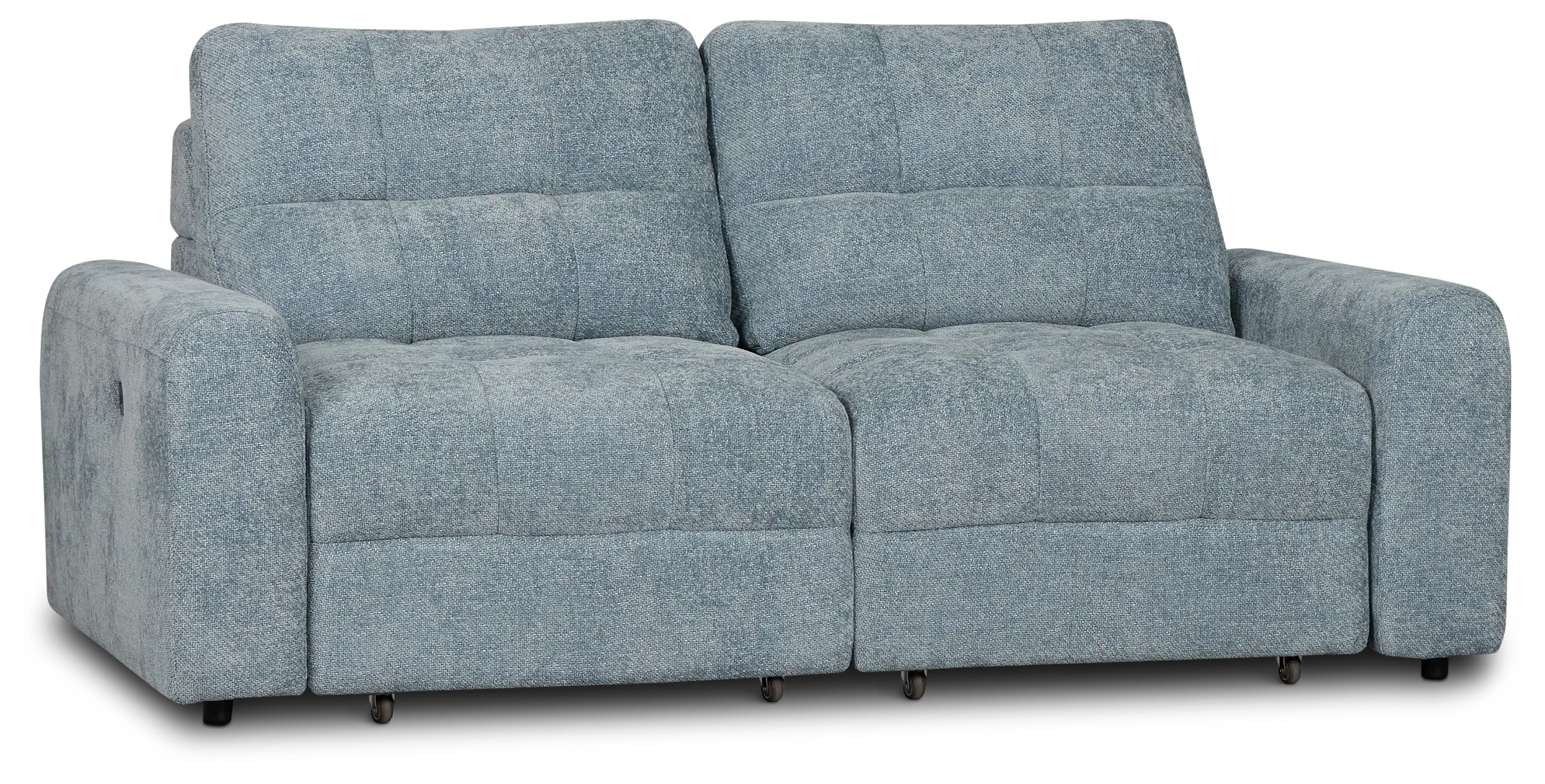 Hendrix Light Blue Fabric Power Extension Chaise Sofa