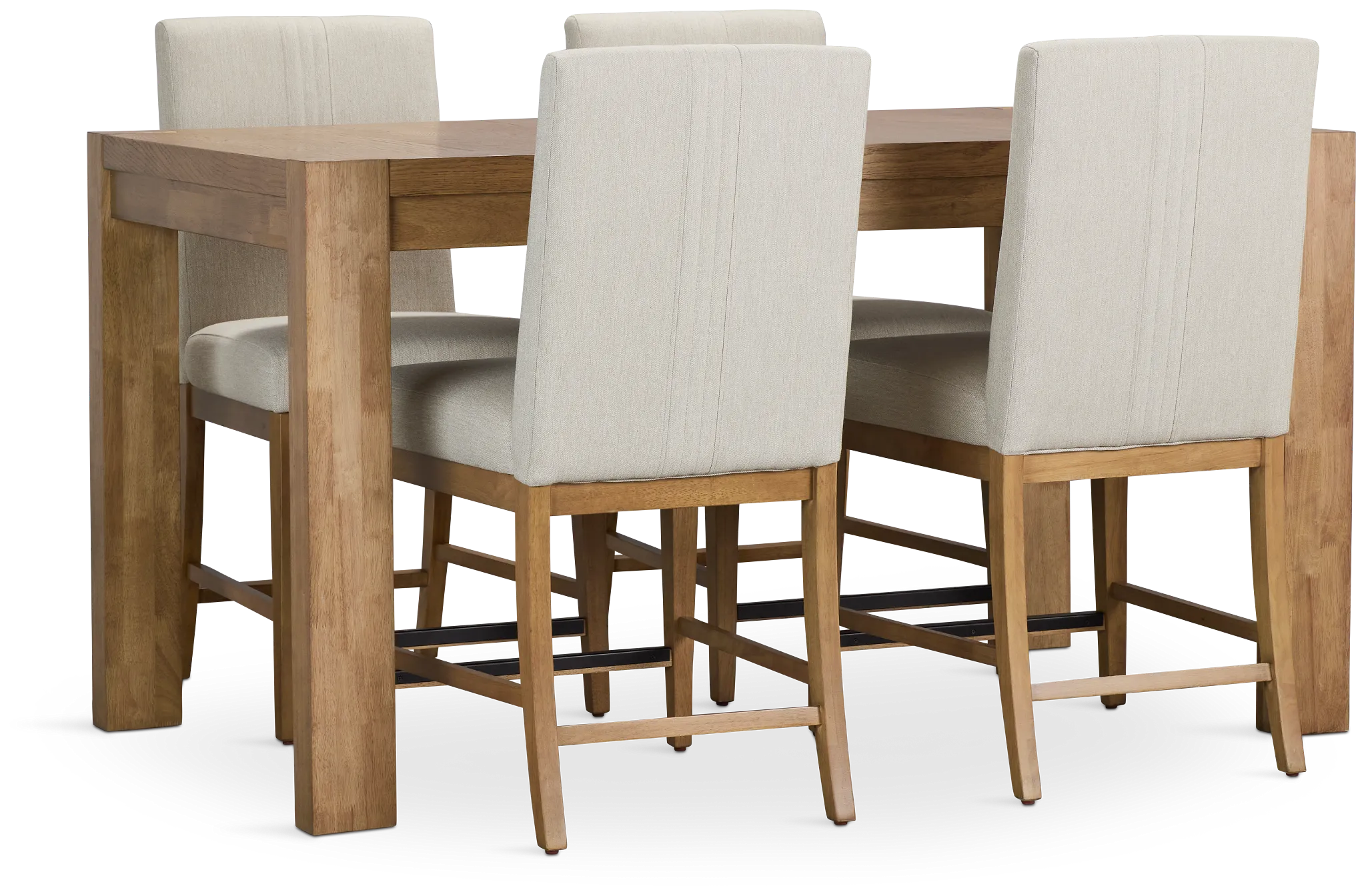 Tahoe Light Tone High Table & 4 Upholstered Barstools