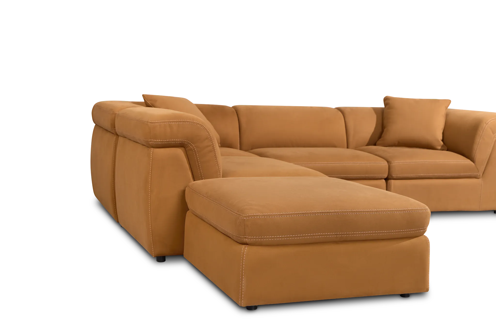 Aria Medium Brown Micro 5pc Bumper Sectional