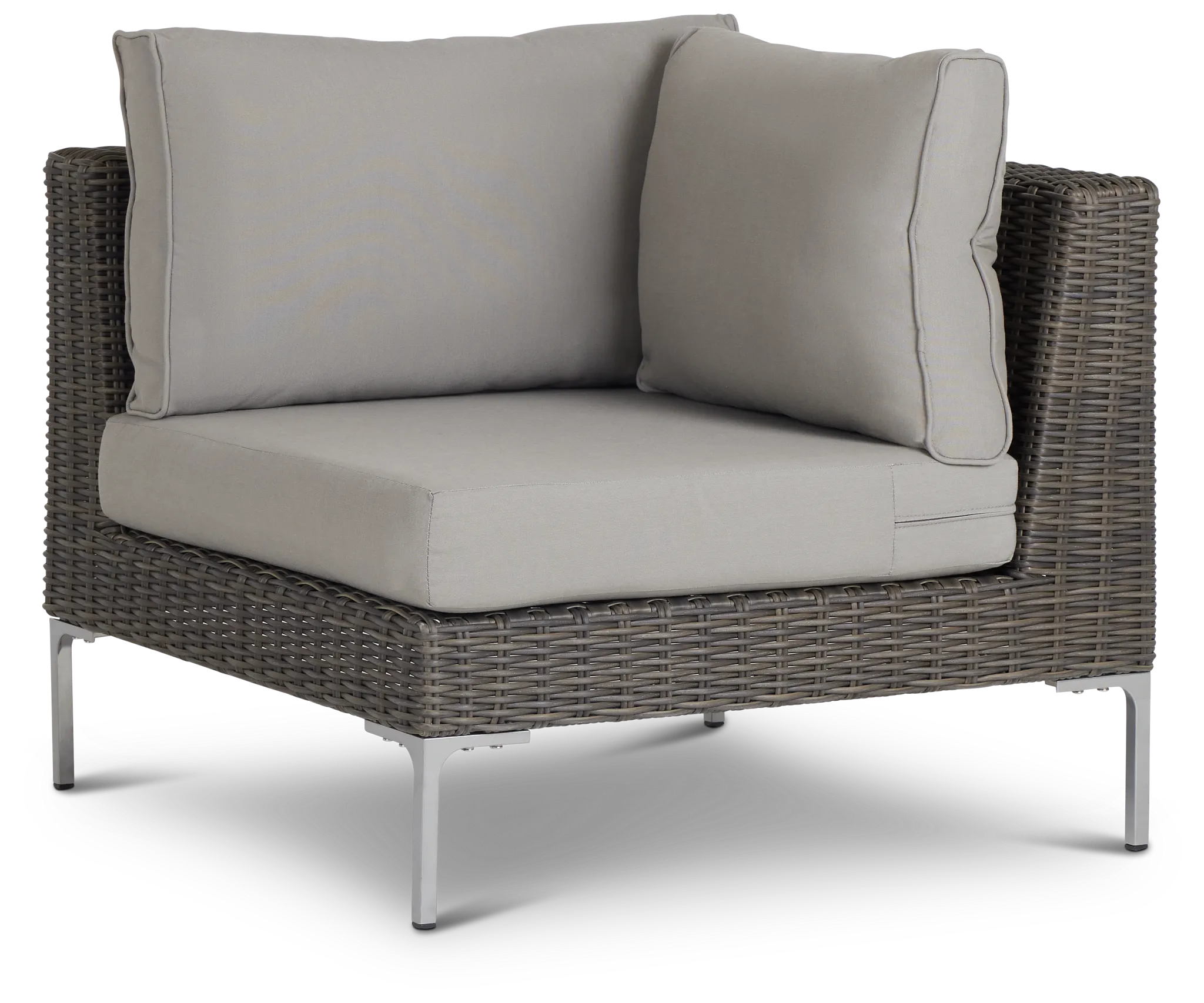 Tulum Gray Woven Corner Chair W/ Cushion