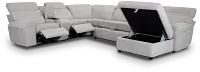 Callum Light Gray Storage Medium Right Triple Power Chaise Sleeper Sectional