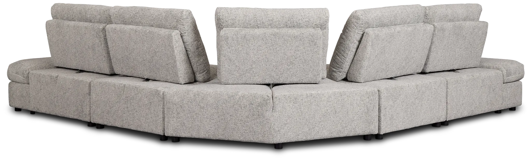 Mila Gray Fabric Small Triple Power Reclining Two-arm Sectional