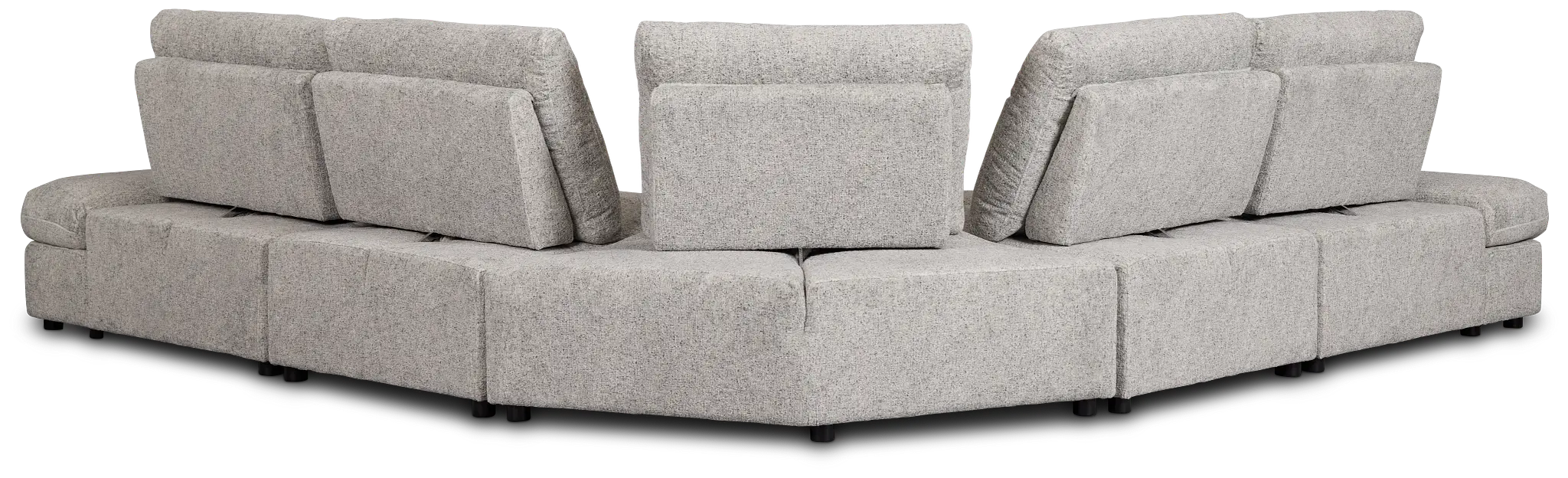 Mila Gray Fabric Small Triple Power Reclining Two-arm Sectional Mila Gray Fabric Small Triple Power Reclining Two-arm Sectional
