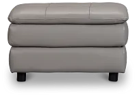 Rowan Gray Leather Ottoman