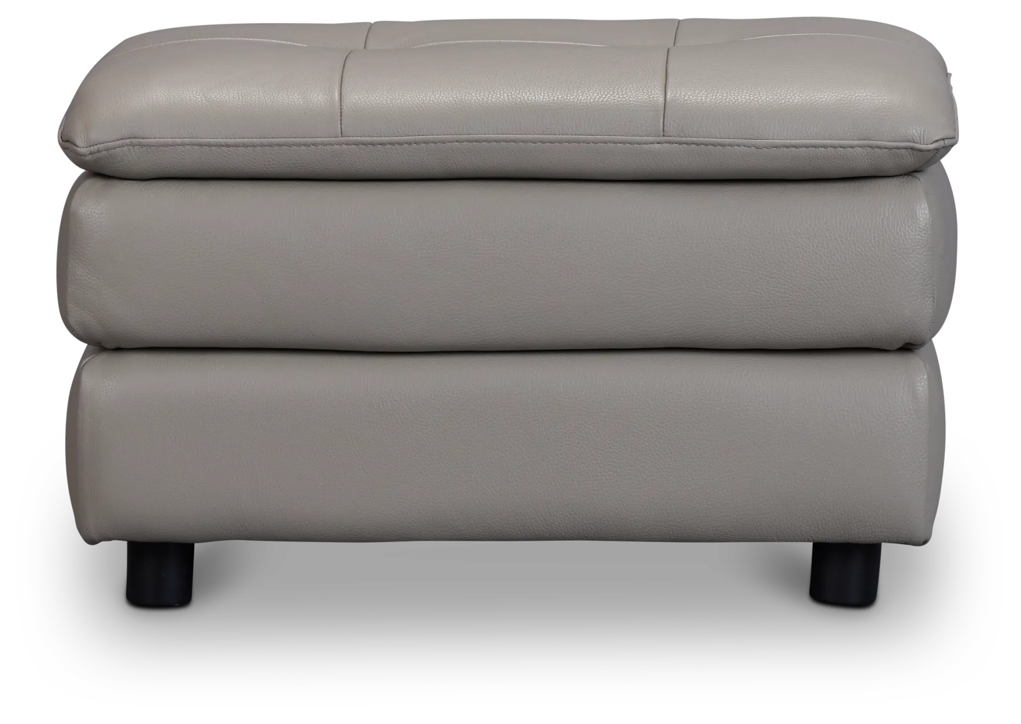 Rowan Gray Leather Ottoman
