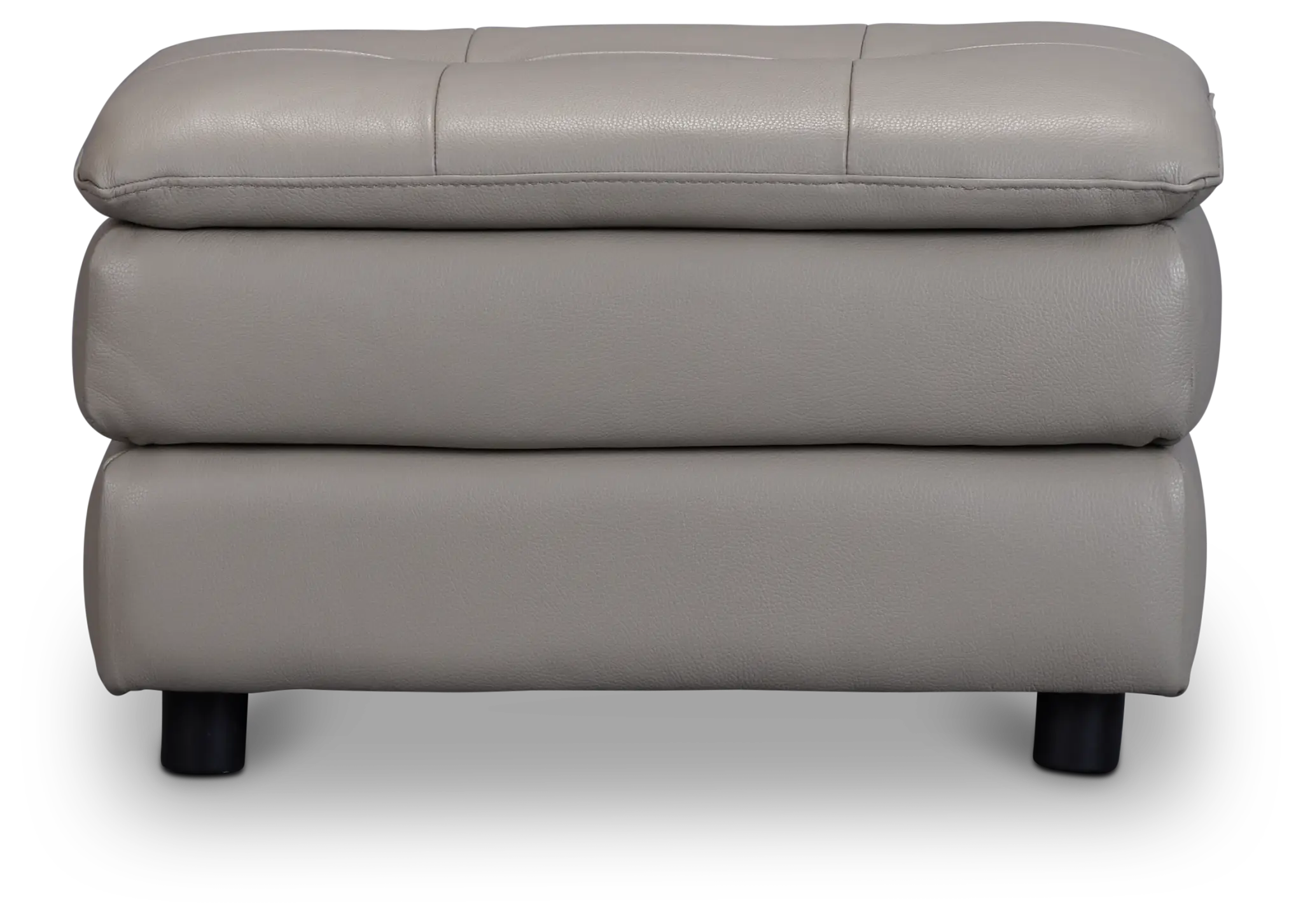 Rowan Gray Leather Ottoman Rowan Gray Leather Ottoman