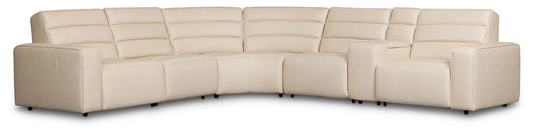 Sawyer Ivory Micro Medium Triple Power 2-arm Sectional