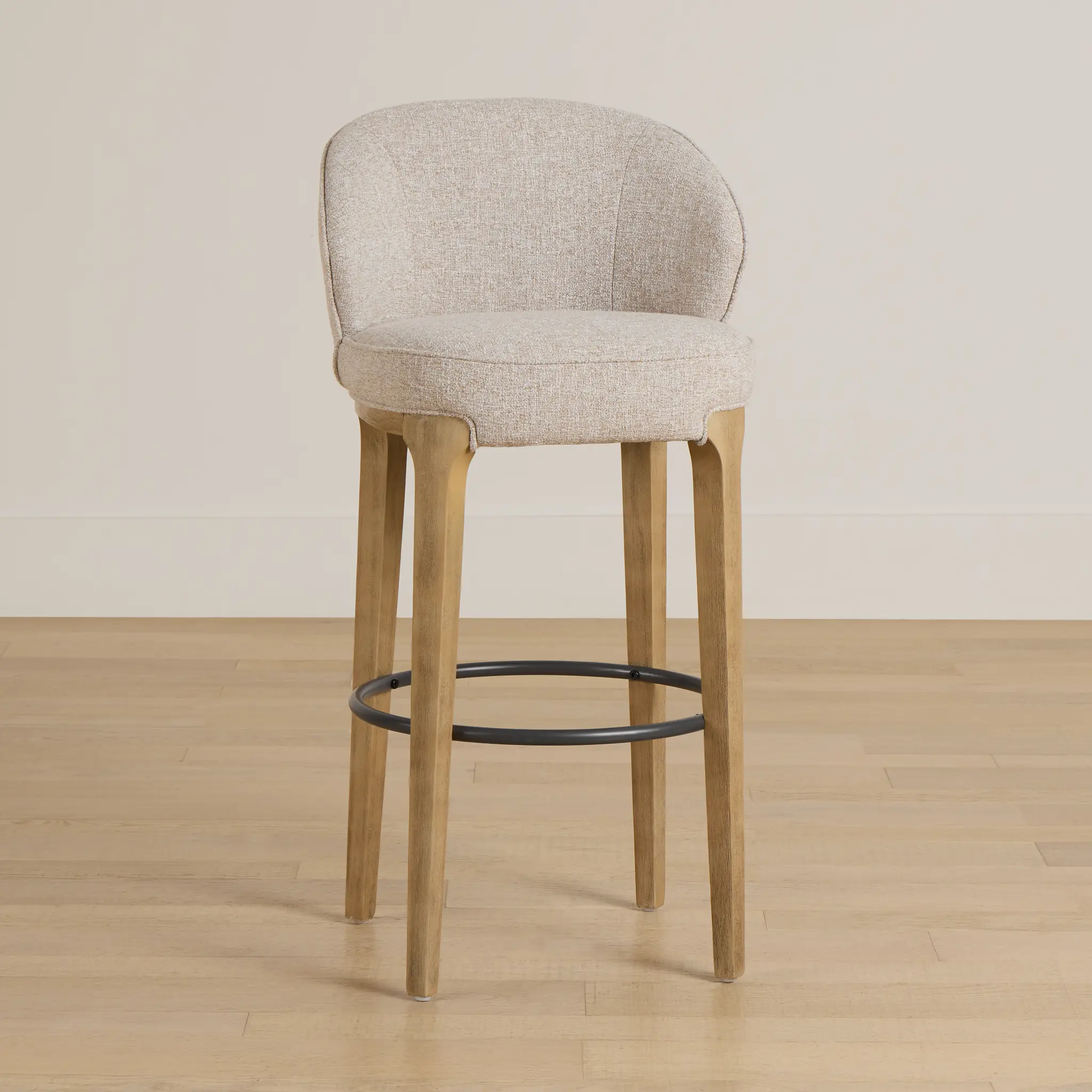 Libby Light Beige Fabric 30" Upholstered Barstool Libby Light Beige Fabric 30" Upholstered Barstool