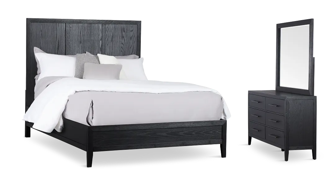 Alden Black Wood Platform Bedroom