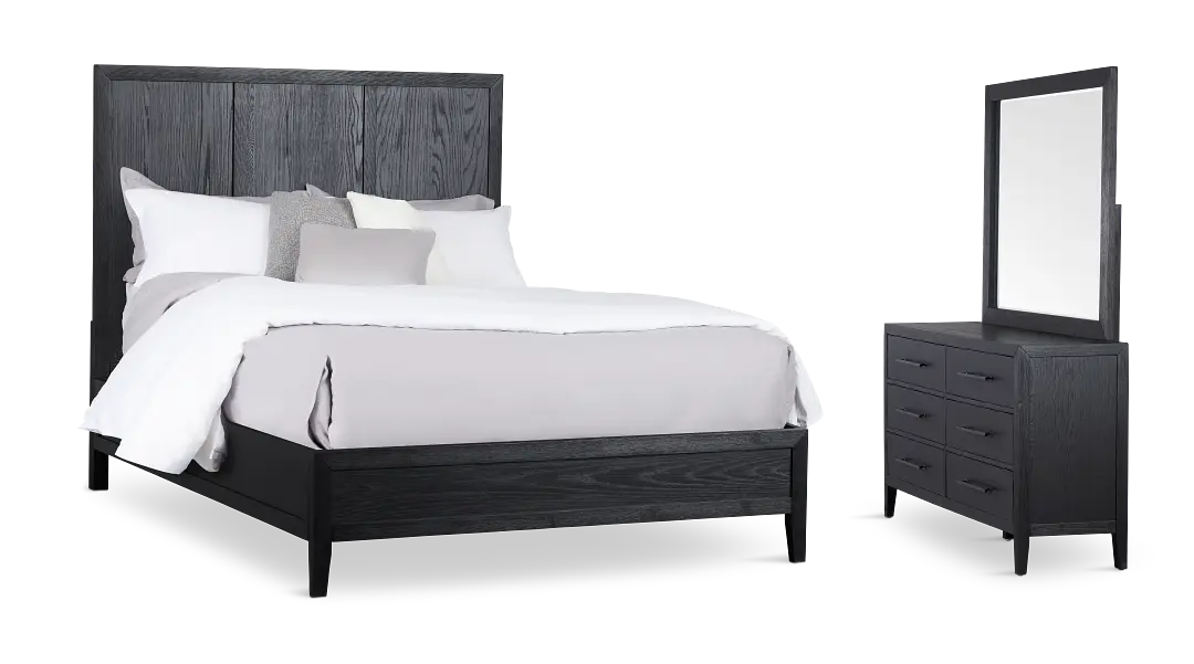 Alden Black Wood Platform Bedroom Alden Black Wood Platform Bedroom