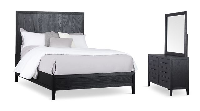 Alden Black Wood Platform Bedroom