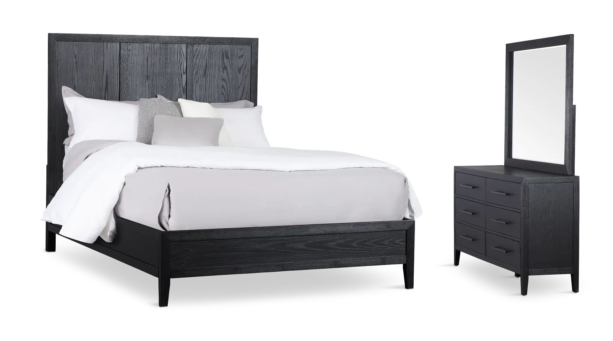 Alden Black Wood Platform Bedroom