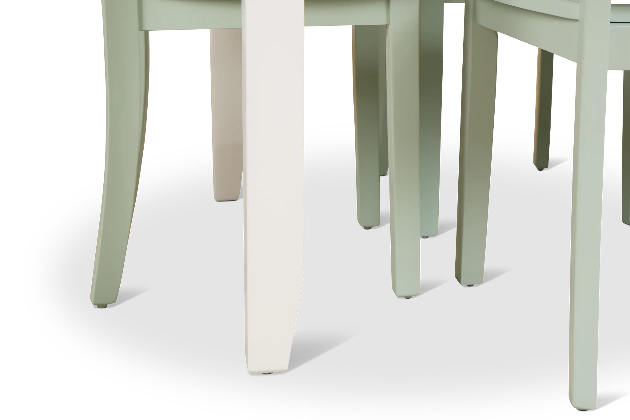 Edgartown White Rect Table & 4 Light Blue Wood Chairs Edgartown White Rect Table & 4 Light Blue Wood Chairs