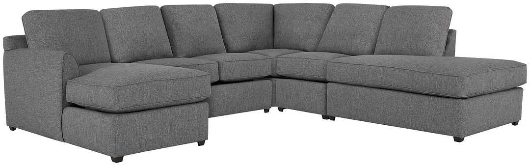 Asheville Gray Fabric Large Right Bumper Sectional Asheville Gray Fabric Large Right Bumper Sectional