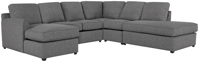 Asheville Gray Fabric Large Right Bumper Sectional (0)