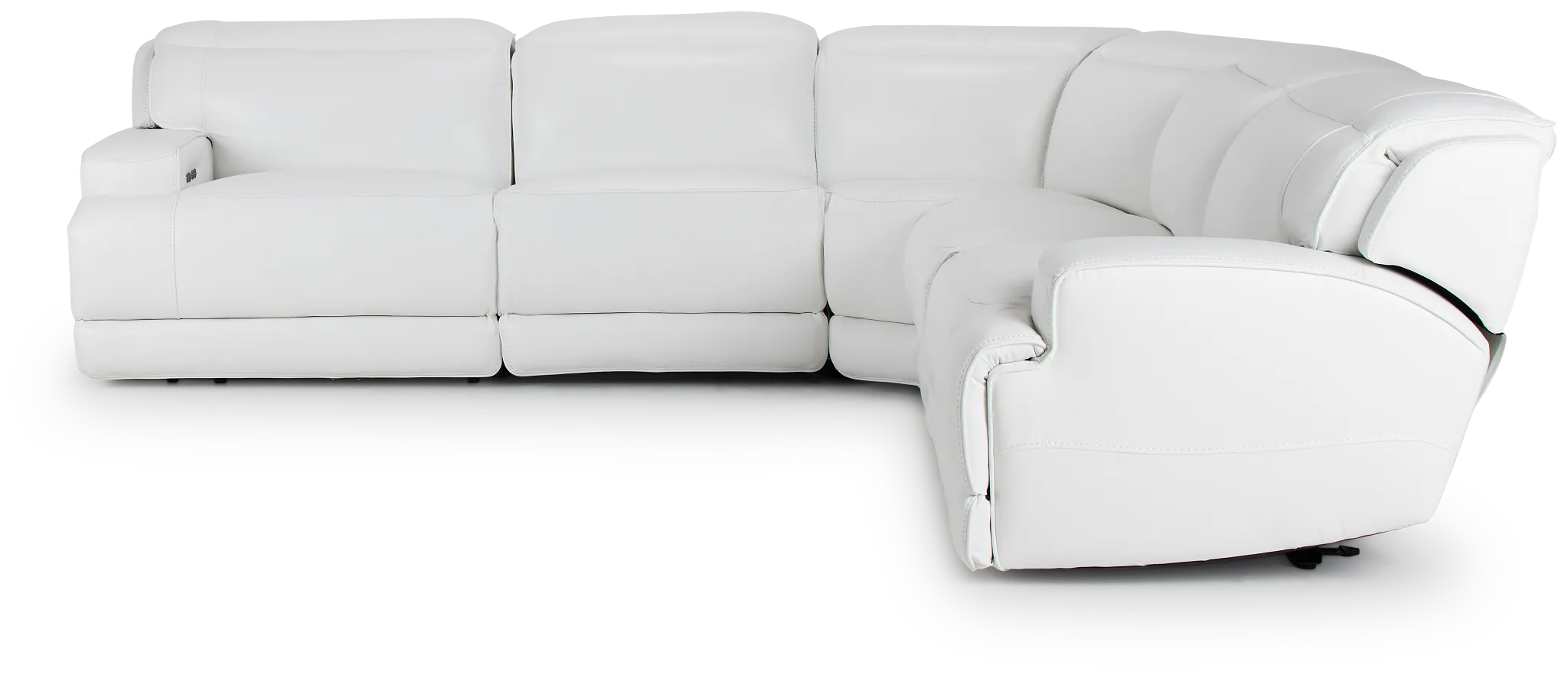 Reign White Lthr/vinyl Small Two-arm Power Reclining Sectional
