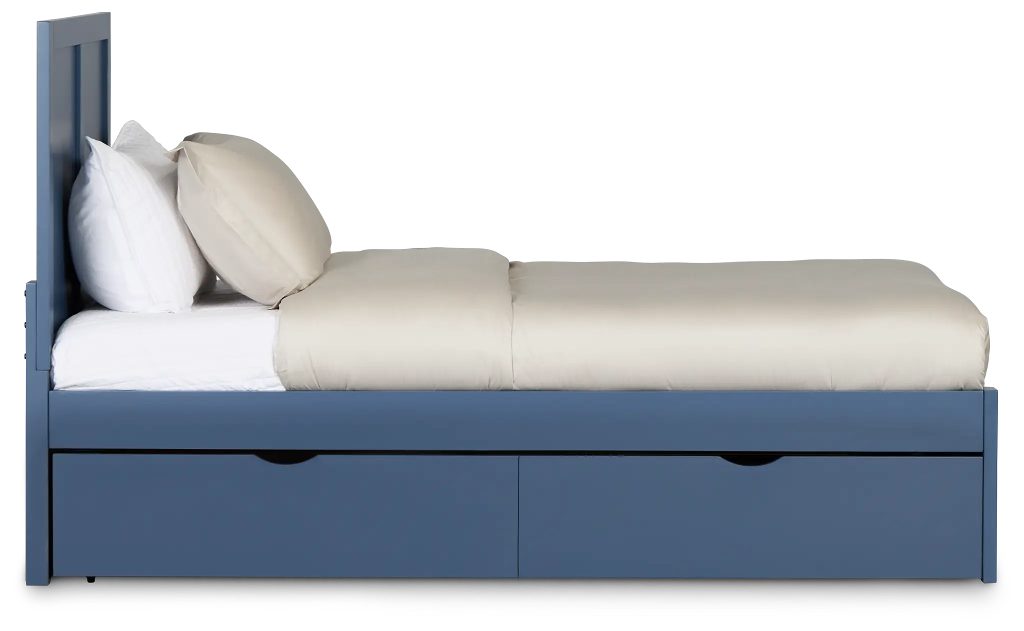 Charleston Dark Blue Panel Bed With 2 Storage Drawers Charleston Dark Blue Panel Bed With 2 Storage Drawers