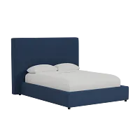 Grayton Peyton Dark Blue 54" Upholstered Platform Bed