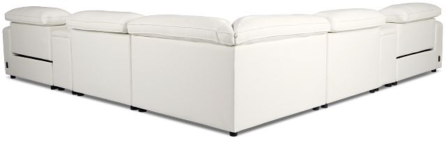 Tidal White Lthr/vinyl Large Dual Power Reclining Two-arm Sectional
