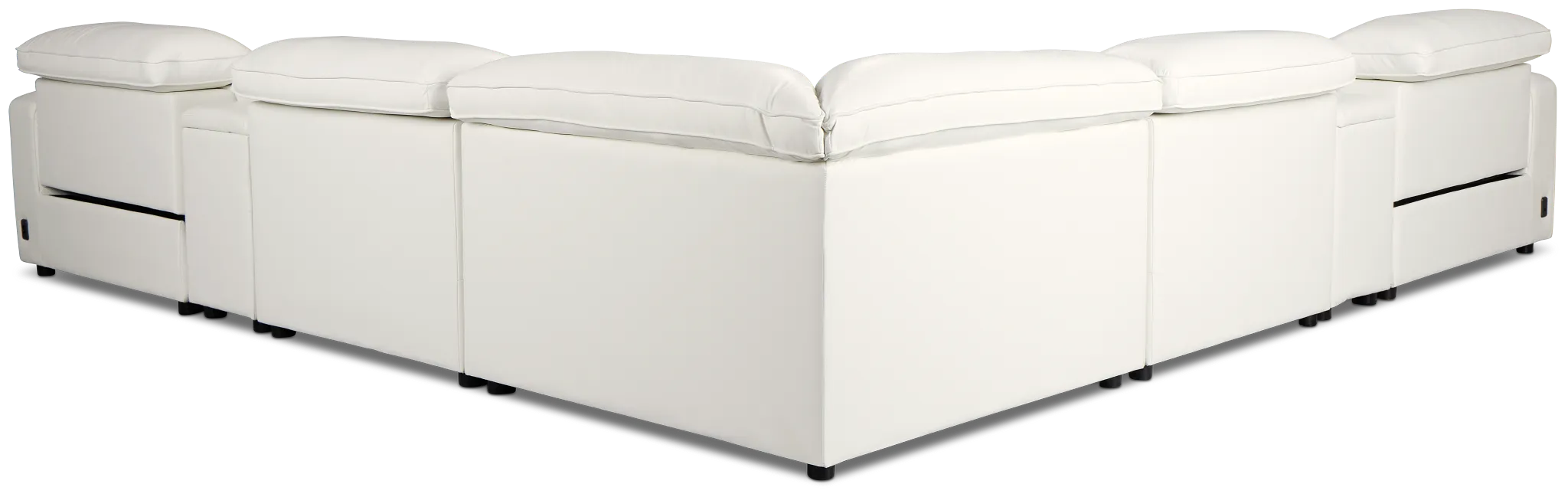 Tidal White Lthr/vinyl Large Dual Power Reclining Two-arm Sectional