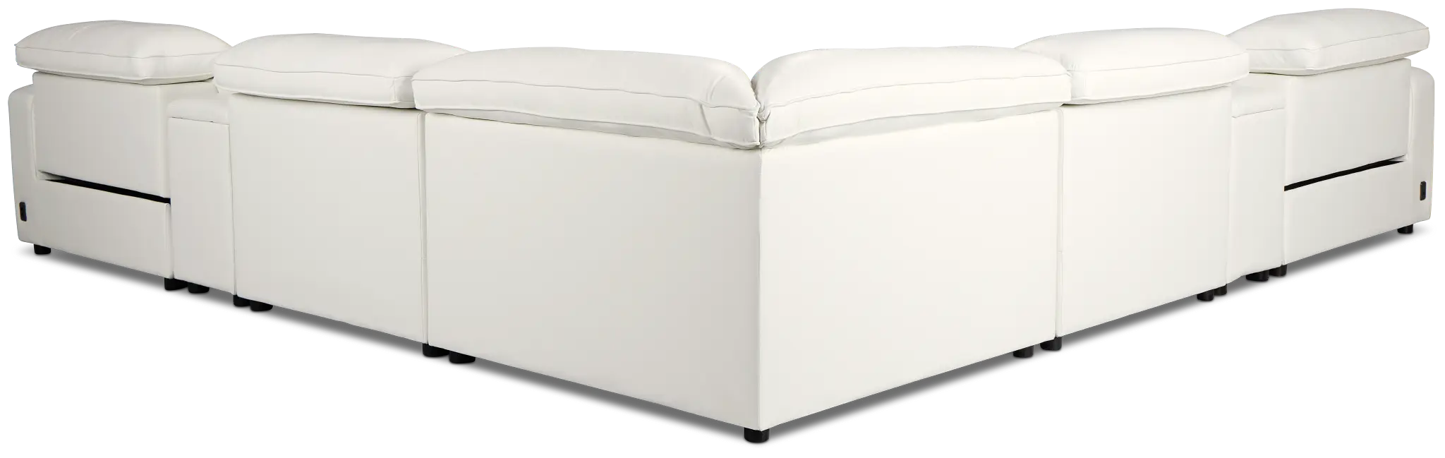 Tidal White Lthr/vinyl Large Dual Power Reclining Two-arm Sectional Tidal White Lthr/vinyl Large Dual Power Reclining Two-arm Sectional