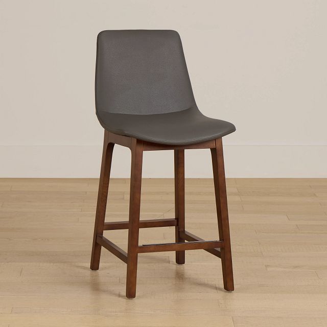 Hamilton Dark Gray Micro 30" Upholstered Barstool