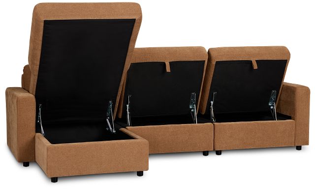 Addie Brown Fabric Left Chaise Storage Sectional