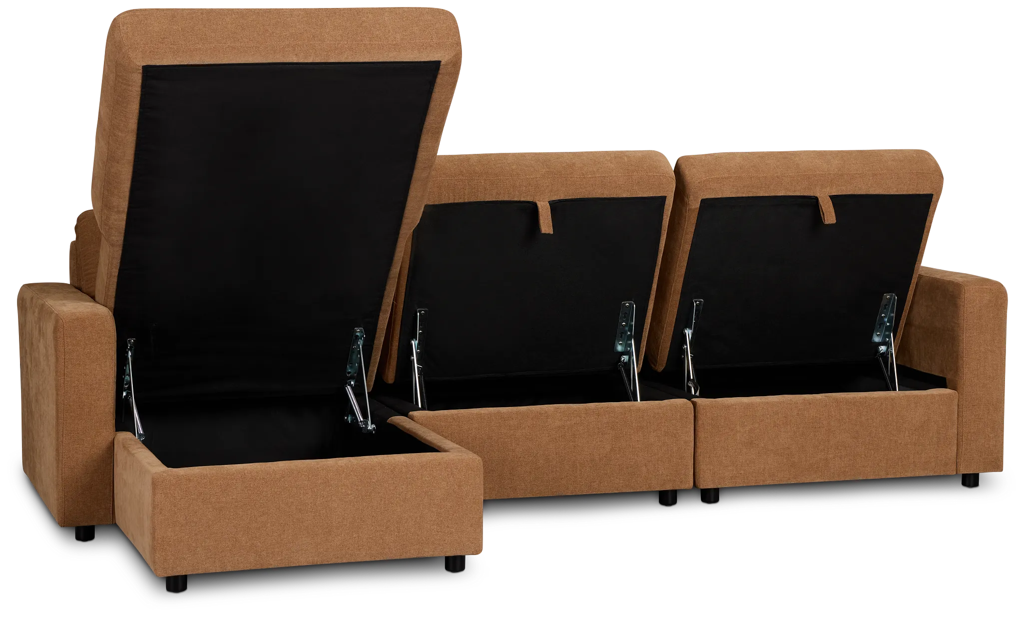 Addie Brown Fabric Left Chaise Storage Sectional