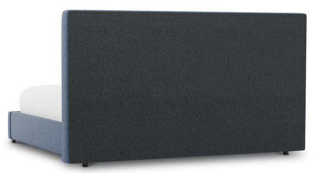 Grayton Revenue Dark Blue 54" Upholstered Platform Bed