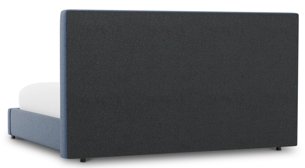 Grayton Revenue Dark Blue 54" Upholstered Platform Bed