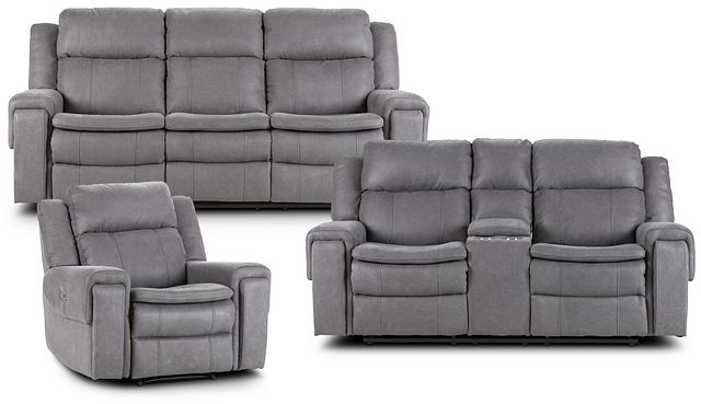 Scout Gray Micro Power Reclining Living Room