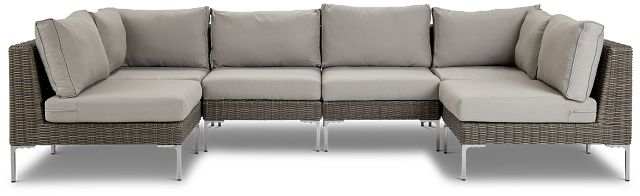 Tulum Gray Woven 6-piece Modular Sectional