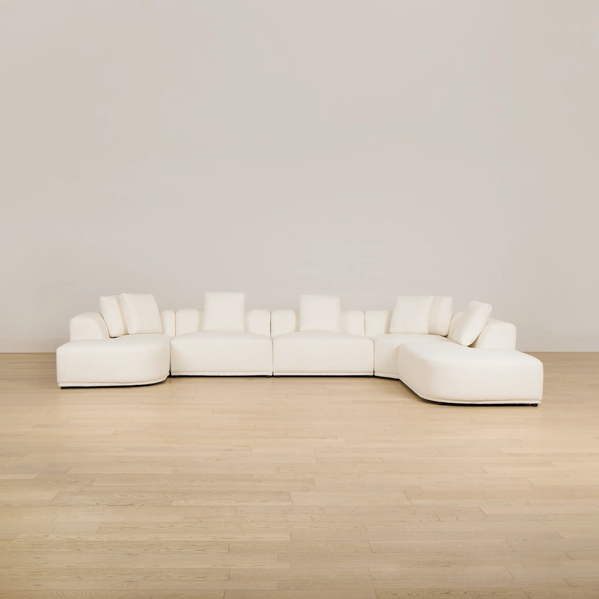 Catalina White Fabric Large Left Chaise Sectional