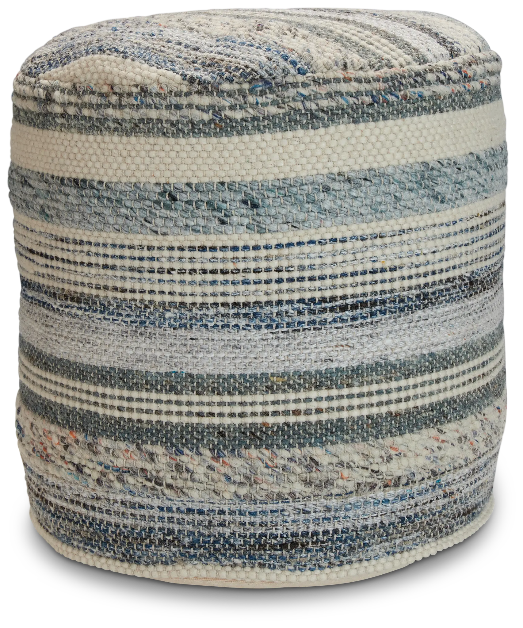 Ellian Blue Round Accent Pouf Ellian Blue Round Accent Pouf